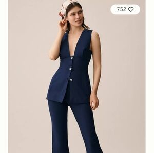 NWT Maeve Deep-V Button-Front Vest